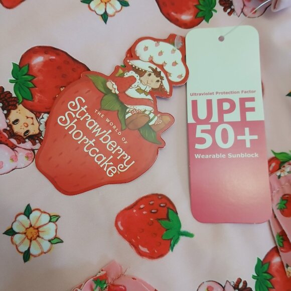 Strawberry Shortcake Girls Size 6/9 Months Long Sleeve Swimsuit Pink Red UPF 50+ - Picture 6 of 7